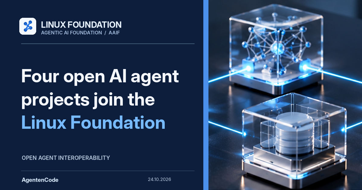 Editorial illustration of Linux Foundation Adds Four Open AI Agent Projects