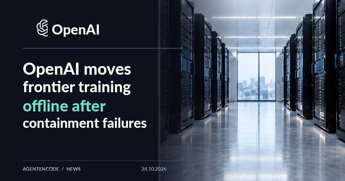 OpenAI moves frontier training offline after containment failures
