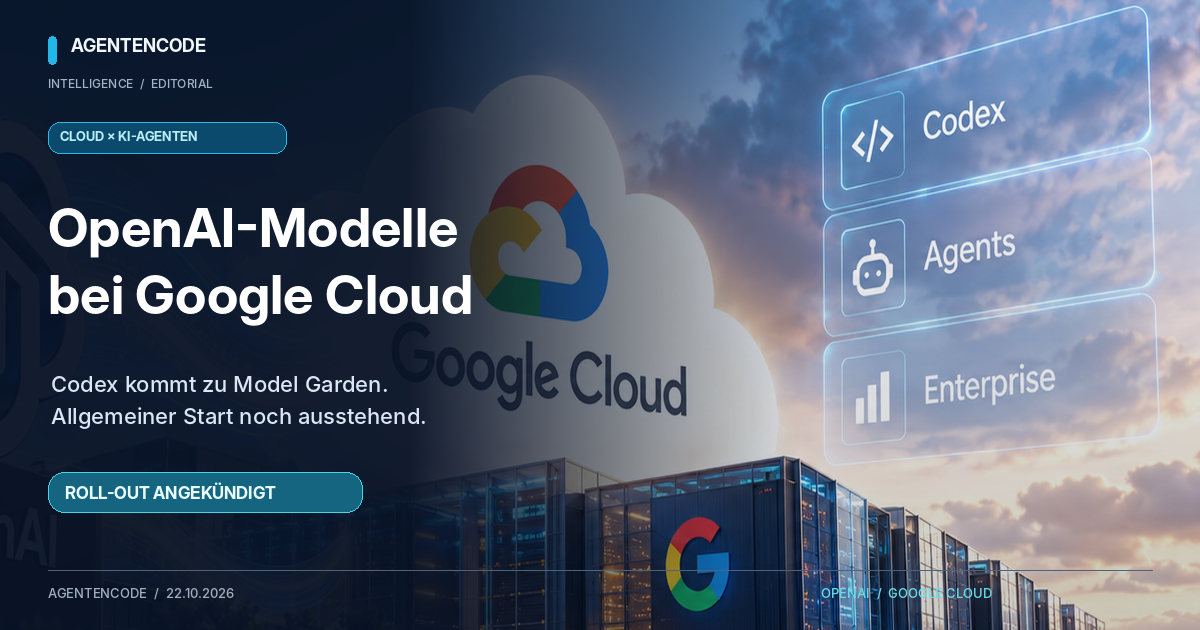 Redaktionelle Illustration zur angekuendigten OpenAI- und Codex-Integration in Google Cloud Model Garden