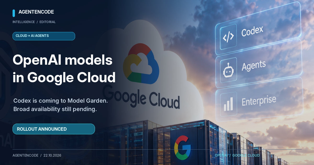 Editorial illustration of the announced OpenAI and Codex integration in Google Cloud Model Garden